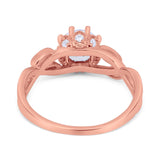 Floral Infnity Shank Engaement Ring Round Cubic Zirconia 925 Sterling Silver (7mm)
