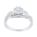 Floral Infnity Shank Wedding Engaement Ring Round Cubic Zirconia 925 Sterling Silver