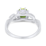 Floral Infnity Shank Wedding Engaement Ring Round Cubic Zirconia 925 Sterling Silver