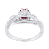 Floral Infnity Shank Wedding Engaement Ring Round Cubic Zirconia 925 Sterling Silver