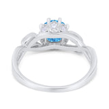 Floral Infnity Shank Wedding Engaement Ring Round Cubic Zirconia 925 Sterling Silver
