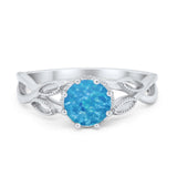 Floral Infnity Shank Wedding Engaement Ring Round Cubic Zirconia 925 Sterling Silver