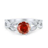 Floral Infnity Shank Wedding Engaement Ring Round Cubic Zirconia 925 Sterling Silver