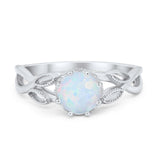 Floral Infnity Shank Wedding Engaement Ring Round Cubic Zirconia 925 Sterling Silver