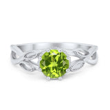 Floral Infnity Shank Wedding Engaement Ring Round Cubic Zirconia 925 Sterling Silver