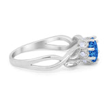 Floral Infnity Shank Wedding Engaement Ring Round Cubic Zirconia 925 Sterling Silver
