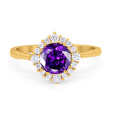 Floral Art Deco Wedding Engagement Bridal Ring Round Cubic Zirconia 925 Sterling Silver