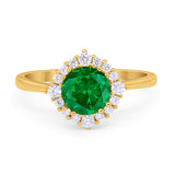 Floral Art Deco Wedding Engagement Bridal Ring Round Cubic Zirconia 925 Sterling Silver