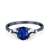 Oval Art Deco Wedding Engagement Ring Marquise Cubic Zirconia 925 Sterling Silver