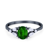 Oval Art Deco Wedding Engagement Ring Marquise Cubic Zirconia 925 Sterling Silver
