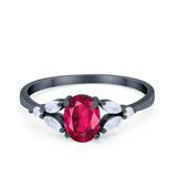 Oval Art Deco Wedding Engagement Ring Marquise Cubic Zirconia 925 Sterling Silver