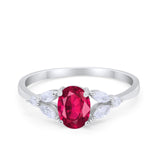 Oval Art Deco Wedding Engagement Ring Marquise Cubic Zirconia 925 Sterling Silver