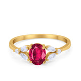 Oval Art Deco Wedding Engagement Ring Marquise Cubic Zirconia 925 Sterling Silver