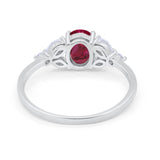 Oval Art Deco Wedding Engagement Ring Marquise Cubic Zirconia 925 Sterling Silver