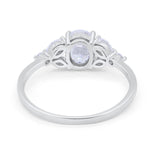 Oval Art Deco Wedding Engagement Ring Marquise Cubic Zirconia 925 Sterling Silver