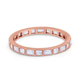 Stacking Stackable Wedding Band Art Deco Round Cubic Zirconia 925 Sterling Silver