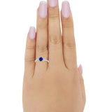 Floral Art Deco Wedding Engagement Bridal Ring Round Cubic Zirconia 925 Sterling Silver