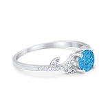 Floral Art Deco Wedding Engagement Bridal Ring Round Cubic Zirconia 925 Sterling Silver