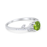 Floral Art Deco Wedding Engagement Bridal Ring Round Cubic Zirconia 925 Sterling Silver