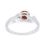 Floral Art Deco Wedding Engagement Bridal Ring Round Cubic Zirconia 925 Sterling Silver