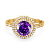 Halo Vintage Style Wedding Engagement Ring Round Cubic Zirconia 925 Sterling Silver