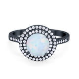 Halo Vintage Style Wedding Engagement Ring Round Cubic Zirconia 925 Sterling Silver