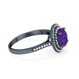 Halo Vintage Style Wedding Engagement Ring Round Cubic Zirconia 925 Sterling Silver