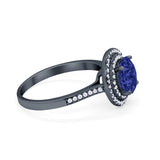 Halo Vintage Style Wedding Engagement Ring Round Cubic Zirconia 925 Sterling Silver