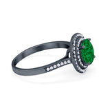 Halo Vintage Style Wedding Engagement Ring Round Cubic Zirconia 925 Sterling Silver