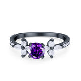 Art Deco Wedding Engagement Ring Marquise Round Cubic Zirconia 925 Sterling Silver