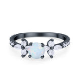 Art Deco Wedding Engagement Ring Marquise Round Cubic Zirconia 925 Sterling Silver