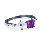Art Deco Wedding Engagement Ring Marquise Round Cubic Zirconia 925 Sterling Silver