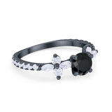 Art Deco Wedding Engagement Ring Marquise Round Cubic Zirconia 925 Sterling Silver