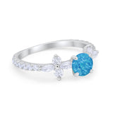 Art Deco Wedding Engagement Ring Marquise Round Cubic Zirconia 925 Sterling Silver