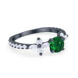 Art Deco Wedding Engagement Ring Marquise Round Cubic Zirconia 925 Sterling Silver