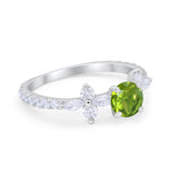 Art Deco Wedding Engagement Ring Marquise Round Cubic Zirconia 925 Sterling Silver