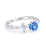 Art Deco Wedding Engagement Ring Marquise Round Cubic Zirconia 925 Sterling Silver