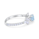 Art Deco Wedding Engagement Ring Marquise Round Cubic Zirconia 925 Sterling Silver
