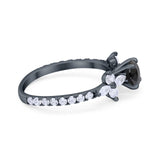 Art Deco Wedding Engagement Ring Marquise Round Cubic Zirconia 925 Sterling Silver