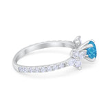 Art Deco Wedding Engagement Ring Marquise Round Cubic Zirconia 925 Sterling Silver