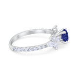 Art Deco Wedding Engagement Ring Marquise Round Cubic Zirconia 925 Sterling Silver