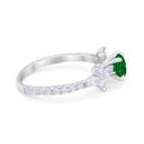 Art Deco Wedding Engagement Ring Marquise Round Cubic Zirconia 925 Sterling Silver