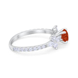 Art Deco Wedding Engagement Ring Marquise Round Cubic Zirconia 925 Sterling Silver