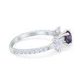 Art Deco Wedding Engagement Ring Marquise Round Cubic Zirconia 925 Sterling Silver