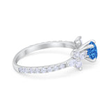 Art Deco Wedding Engagement Ring Marquise Round Cubic Zirconia 925 Sterling Silver