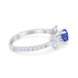Art Deco Wedding Engagement Ring Marquise Round Cubic Zirconia 925 Sterling Silver