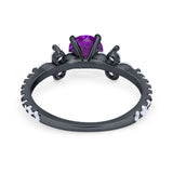 Art Deco Wedding Engagement Ring Marquise Round Cubic Zirconia 925 Sterling Silver