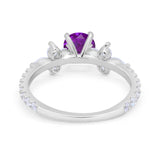 Art Deco Wedding Engagement Ring Marquise Round Cubic Zirconia 925 Sterling Silver