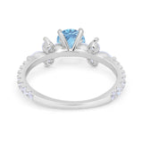 Art Deco Wedding Engagement Ring Marquise Round Cubic Zirconia 925 Sterling Silver