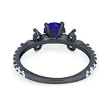 Art Deco Wedding Engagement Ring Marquise Round Cubic Zirconia 925 Sterling Silver